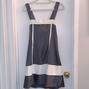 T. Bleu pinstriped midi dress